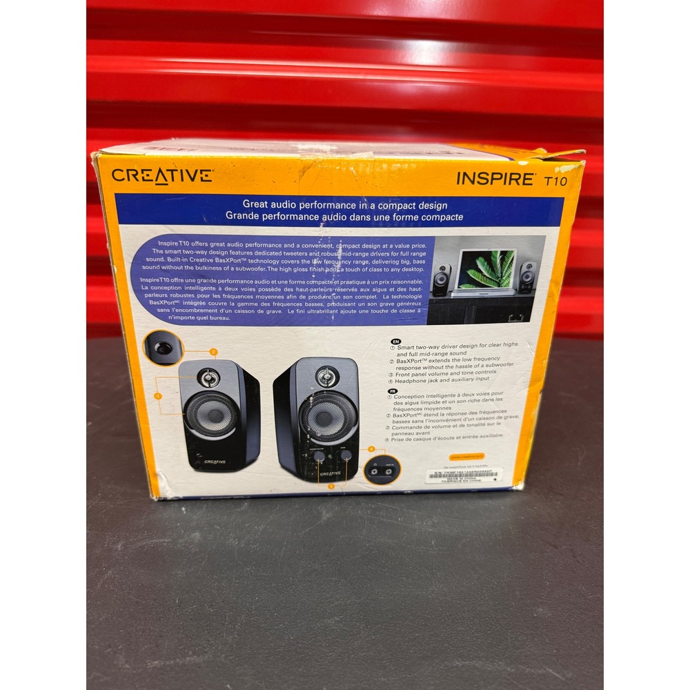 Creative Inspire T10 2.0 Multimedia Desktop Speaker System Black 51MF1601AA000 - Picture 3 of 3